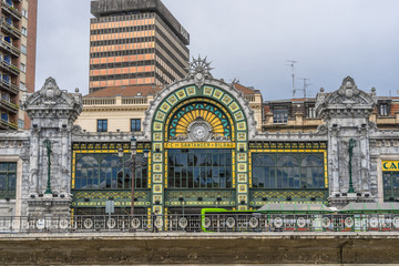 Abando Indalecio Prieto Railway Station, also known as Bilbao-Abando and locally named as Estacion del Norte (North Station), Bilbao, Spain