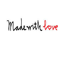 made with love calligraphic lettering, lettering. vector