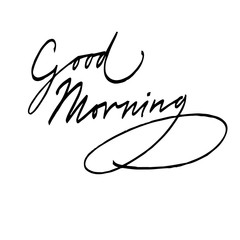 Good morning calligraphic inscription. vector