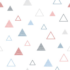 Seamless geometric pattern in scandinavian style with triangles