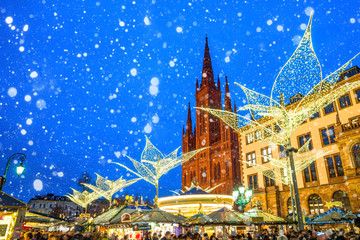 Sternschnuppenmarkt / Weihnachtsmarkt, Wiesbaden, Hessen, Deutschland 