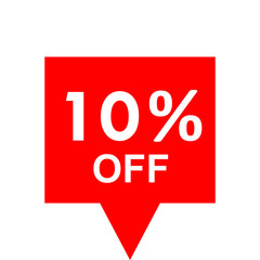 Sale - 10 percent off - red tag isolated - vector