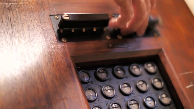 Commuting Switch Of Antique Telephone Exchange Switchboard