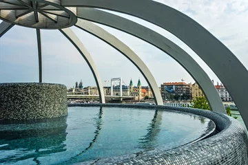 Türaufkleber Panorama pool Medicinal Thermal Baths and Spa, Budapest, Hungary. © Emoji Smileys People