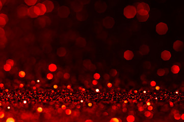 Soft image abstract bokeh yellow,gold,red with light background.Red,maroon,black color night light...