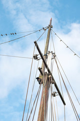 Ships main mast and rigging lines