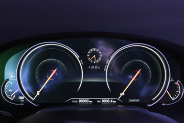 Fototapeta Modern electronic display panel dashboard car obraz