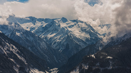 Naklejka premium Winter mountain landscape.