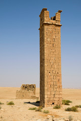 Lonely tower in the desert.