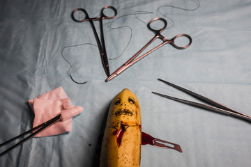 Surgical training on a banana