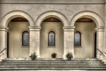 Fototapeta na wymiar St Pauls Presbyterian church arches Port Hope ontario