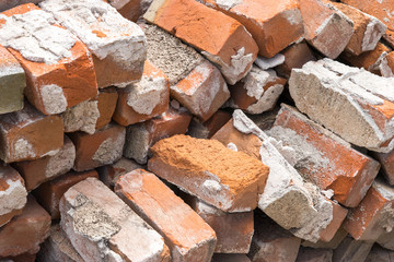 pile of used bricks