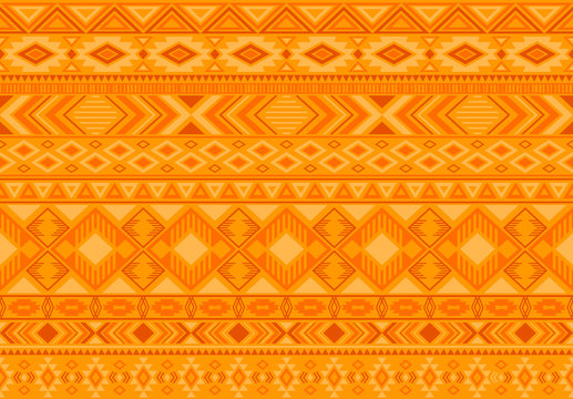 Indian pattern tribal ethnic motifs geometric seamless vector background. Graphic indonesian tribal motifs clothing fabric textile print traditional design with triangle and rhombus shapes.