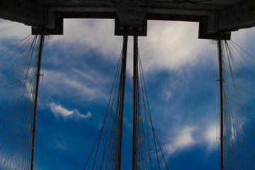 Fototapeta premium brooklyn bridge abstract blank and white