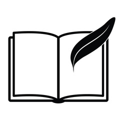 Open book -  black vector icon
