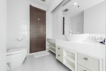 Fototapeta na wymiar Beautiful Large Bathroom.White toilet bowl
