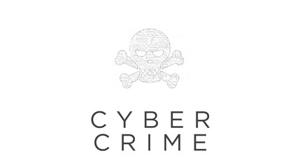Cyber crime with skull sign futuristic illustration