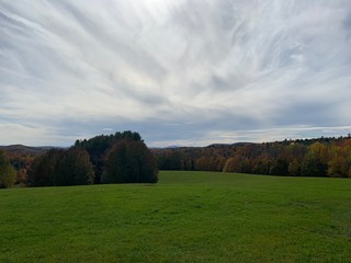 landscape with blue sky and clouds