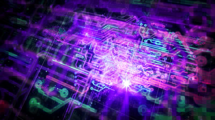 Machine learning futuristic illustration