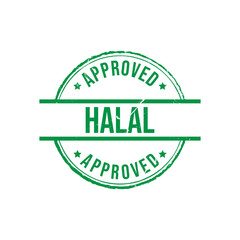 Halal label approved grunge round vintage rubber stamp vector image