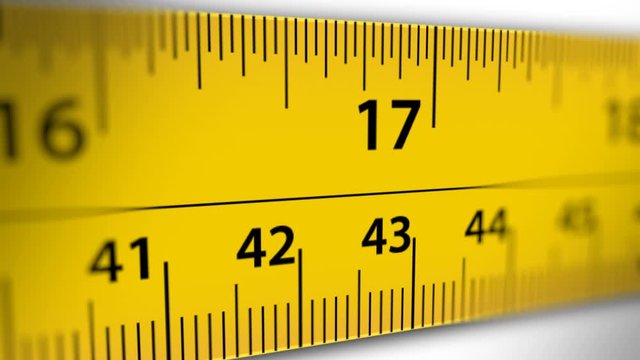 Animation of Yellow Tape Measure. Roll of measuring Tape.