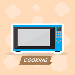 Isolated microwave over a colored background - Vector illustration
