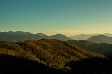 sunset in the mountains