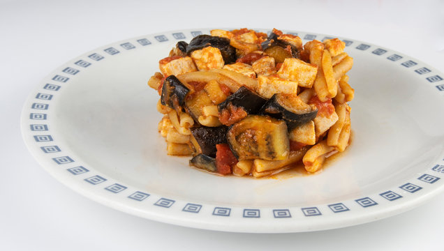  Casarecce pasta with eggplant and swordfish