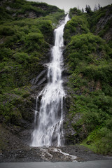Fototapeta na wymiar Alaskan Waterfall Valdez Alaska