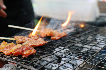 grilled pork street food in Chiang Mai