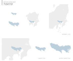 dotted Japan map, Tokyo