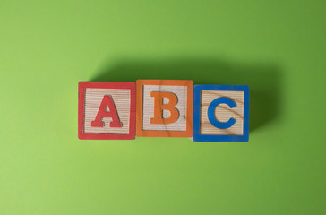A, B and C wooden blocks