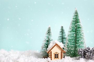 Obraz na płótnie Canvas Christmas greeting card. Winter holidays