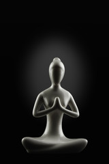 yoga and meditation isolated on black background