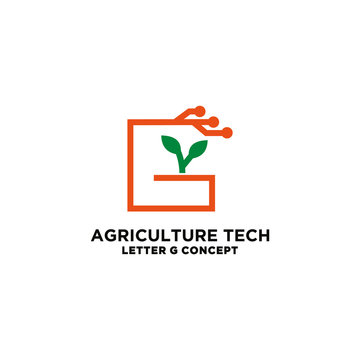 leter G logo with agriculture technology 