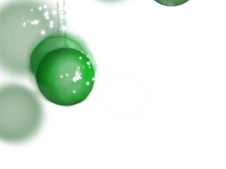 green christmas balls