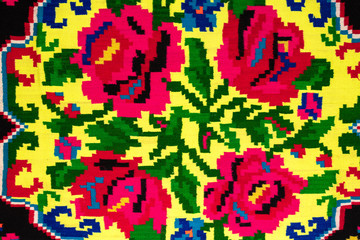 Fragment of Romanian folk seamless patterns. Romanian traditional embroidery. Ethnic texture...