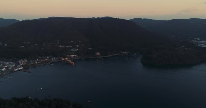 Aerial shot of Fuji-Hakone-Izu National Park, Hakone, Shizuoka, Honshu
