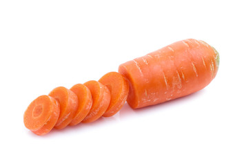 fresh carrots isolated on white background