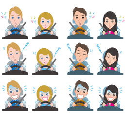 カップルの表情のイラスト