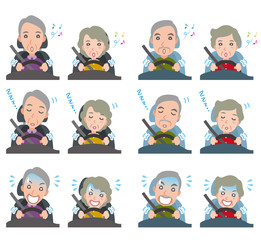 カップルの表情のイラスト : 老夫婦