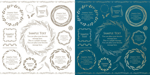  Floral frame design, romantic and curly design material, Easter decoration