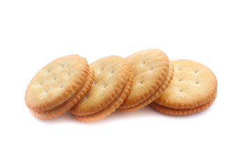 Sandwich cracker on white background