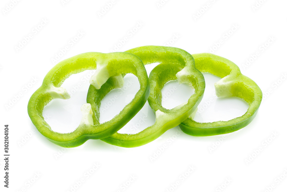 Wall mural green pepper on white background