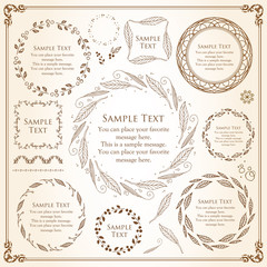  Floral frame design, romantic and curly design material, Easter decoration