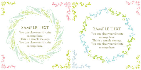  Floral frame design, romantic and curly design material, Easter decoration