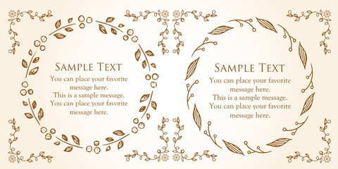  Floral frame design, romantic and curly design material, Easter decoration