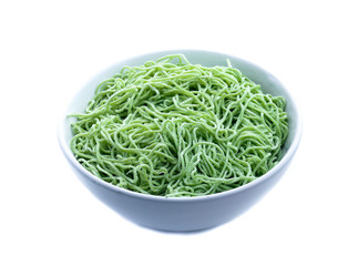 green noodle isolated on white