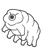 kleines bärtierchen wasserbär mehrzeller mikroskop mini süß niedlich clipart design liebe kind baby