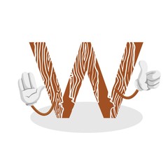 Letter W Logo Icon.Initial design vector Letter W wood.